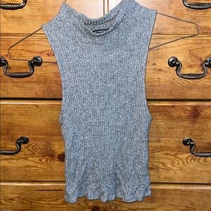 Brandy Melville Charcoal Ribbed Knit Top